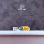 انگشتر نقره روس (غیرنقره) زنانه عقیق زرد شرف الشمس کد 057