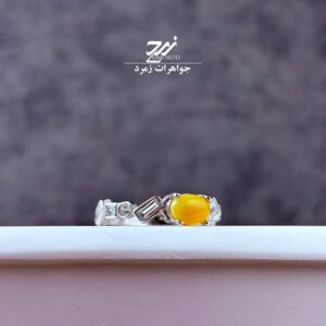 انگشتر نقره روس (غیرنقره) زنانه عقیق زرد شرف الشمس کد 057