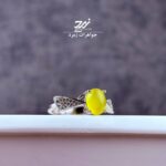 انگشتر نقره روس (غیرنقره) زنانه عقیق زرد شرف الشمس کد 035