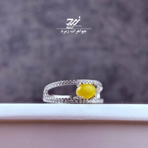 انگشتر نقره روس (غیرنقره) زنانه عقیق زرد شرف الشمس کد 036