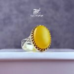 انگشتر نقره مردانه عقیق زرد شرف الشمس کد 021