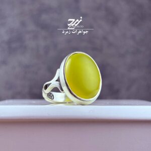 انگشتر نقره مردانه عقیق زرد شرف الشمس کد 001
