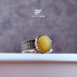 انگشتر نقره مردانه عقیق زرد شرف الشمس کد 044