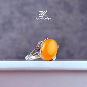 انگشتر نقره زنانه عقیق زرد شرف الشمس کد 005