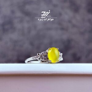 انگشتر نقره زنانه عقیق زرد شرف الشمس کد 007