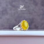 انگشتر نقره زنانه عقیق زرد شرف الشمس کد 008