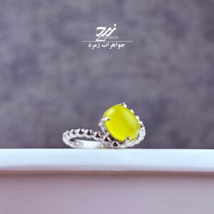 انگشتر نقره زنانه عقیق زرد شرف الشمس کد 067