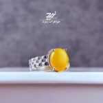 انگشتر نقره زنانه عقیق زرد شرف الشمس کد 027
