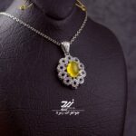 گردنبند نقره زنانه عقیق زرد شرف الشمس کد 009