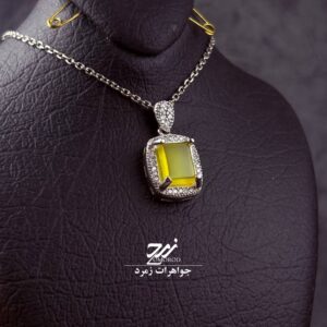 گردنبند نقره زنانه عقیق زرد شرف الشمس کد 010