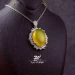 گردنبند نقره زنانه عقیق زرد شرف الشمس کد 039