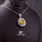 گردنبند نقره زنانه عقیق زرد شرف الشمس کد 040