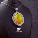 گردنبند زنانه عقیق زرد شرف الشمس کد 098