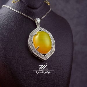 گردنبند زنانه عقیق زرد شرف الشمس کد 098