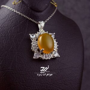 گردنبند زنانه عقیق زرد شرف الشمس کد 100