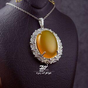 گردنبند زنانه عقیق زرد شرف الشمس کد 101