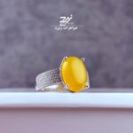 انگشتر نقره زنانه عقیق زرد شرف الشمس کد 025