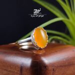 انگشتر نقره زنانه عقیق زرد شرف الشمس کد 062