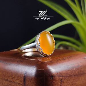 انگشتر نقره زنانه عقیق زرد شرف الشمس کد 062
