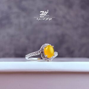 انگشتر نقره زنانه عقیق زرد شرف الشمس کد 026