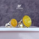 ست انگشتر زنانه مردانه عقیق زرد شرف الشمس کد 109