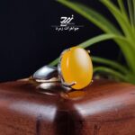 انگشتر نقره زنانه عقیق زرد شرف الشمس کد 122