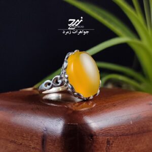انگشتر نقره زنانه عقیق زرد شرف الشمس کد 123